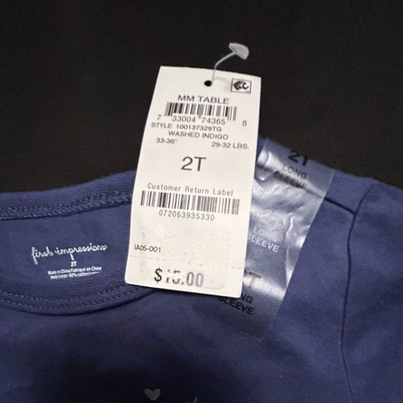 FIRST IMPRESSIONS GIRLS BLUE RAINBOW HEART TO STAR TOP - Picture 5 of 5